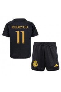 Real Madrid Rodrygo Goes #11 Jalkapallovaatteet Lasten Kolmas peliasu 2023-24 Lyhythihainen (+ Lyhyet housut)